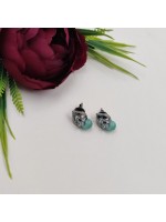 Adorable Shiny American Diamond Earring With Green Pearl